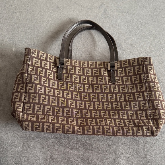 Fendi Handbags - Fendi Zucca tote Brown and Cream Tote